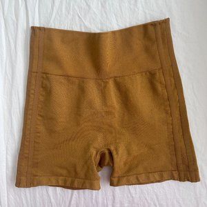 Ivy Park Adidas Women’s High Waist Stretch Knit Biker Shorts Mesa Tan